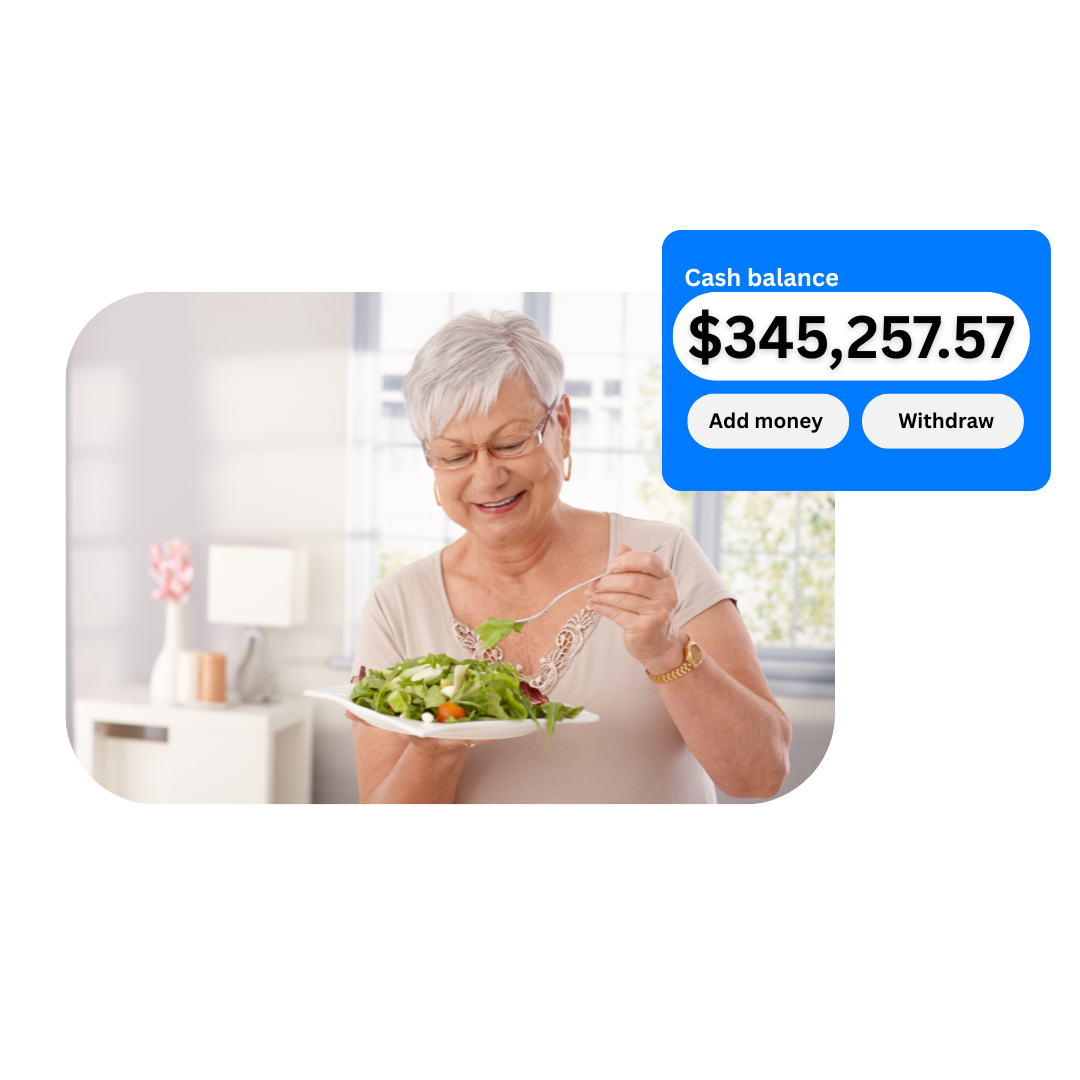 Happy elderly woman enjoying retirement